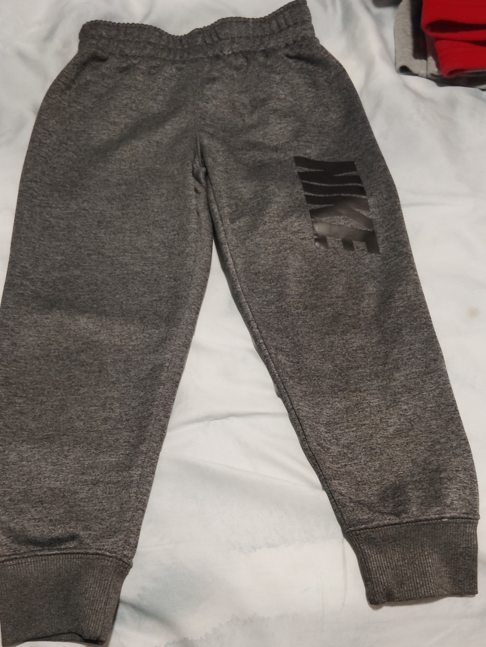 Nike Dri - Fit Kids Gray Heather Jogger Sweatpants with Black Logo